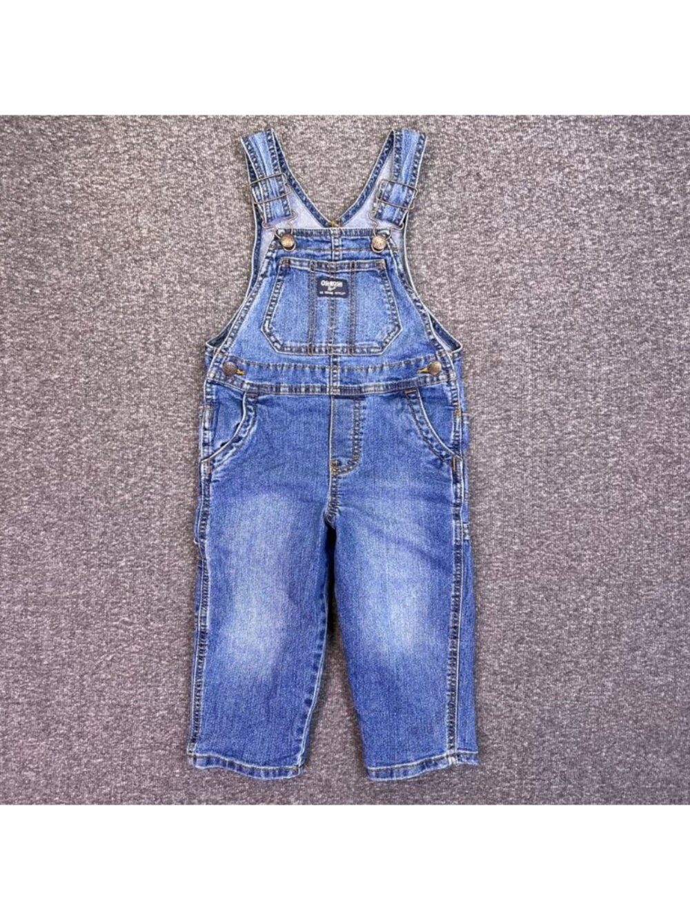OshKosh B'gosh Denim Overalls Kids 3T Blue Carpenter Casual Stretch Bibs
